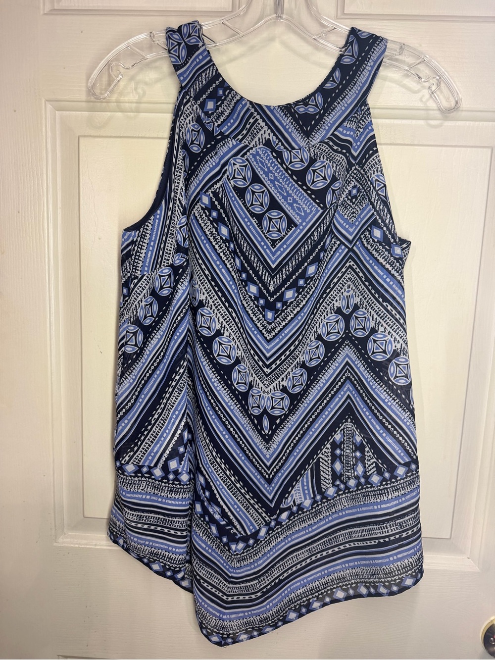 AB Studio Blue Patterned Sleeveless Camisole